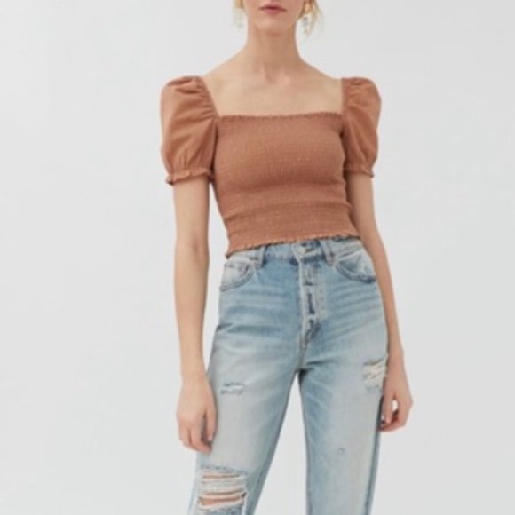 UO Sabrina Smocked Square Neck Top - Picture 5 of 6